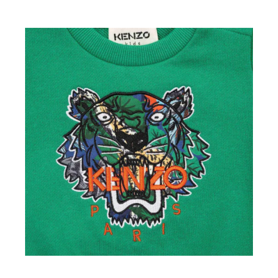 Kids Sweatshirt Tiger Green Logo Orange