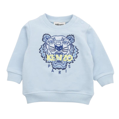 Kids Sweatshirt Tiger Light Blue Logo Yellow