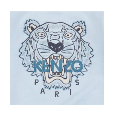 Kids Sweatshirt Tiger Light Blue Logo Yellow