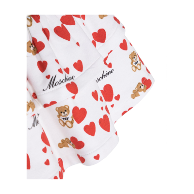 Baby 1Set Tshirt Longsleeve And Skirt Teddy Bear Heart White Red