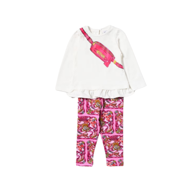 Baby 1Set Teddy Scarf Maxi Tshirt And Leggings Co-ord