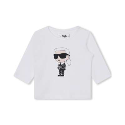 Kids One Set K/ Ikonik Tshirt Longsleeve White And Leggings Black