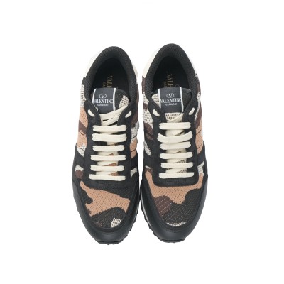 Sneakers Camouflage Mesh Fabric Fondant Black