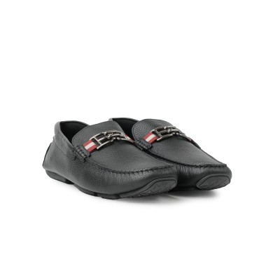 Parsal Loafers Black With List White Red