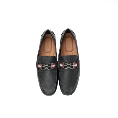 Parsal Loafers Black With List White Red