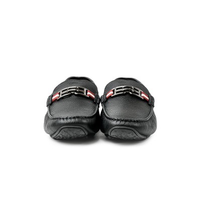 Parsal Loafers Black With List White Red