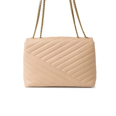 Kira Chevron small Convertible Shoulder Bag Devon Sand