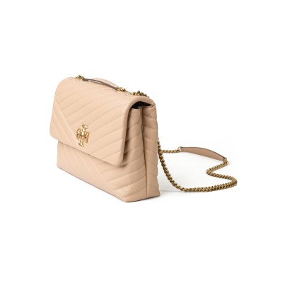 Kira Chevron small Convertible Shoulder Bag Devon Sand