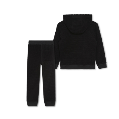 Kids One Set 4G Jacket With Zipper And Jogger Pants Black Velvet