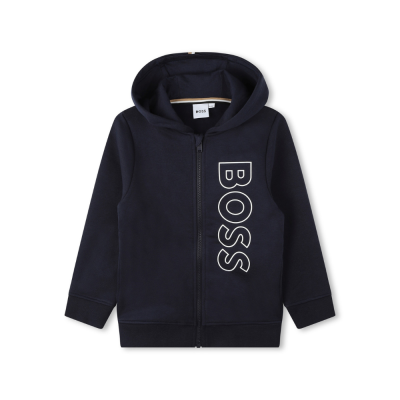 Kids 1Set Hoodie Zipper And Pants Navy Logo White