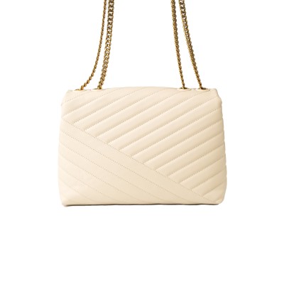 Kira Chevron Medium Convertible Shoulder Bag New Cream