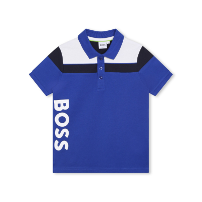 Kids Polo Tiburt Blue Stripe Multicolor With Logo White