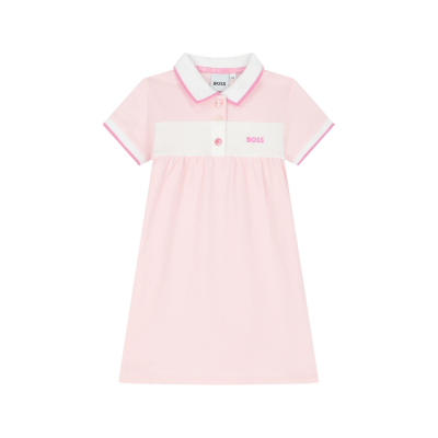 Kids Polo Dress Light Pink With Logo Pink