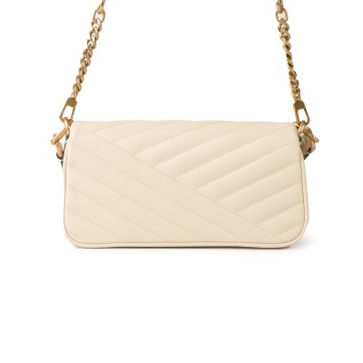 Kira Chevron Small Flap Shoulder Bag New Cream