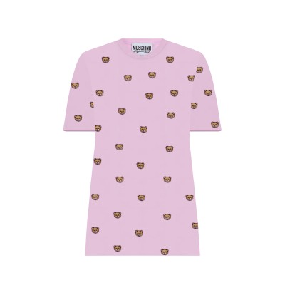 Teddy Bear Tshirt Embroidery Pink