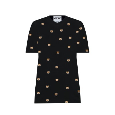 Teddy Bear Tshirt Embrodery Black