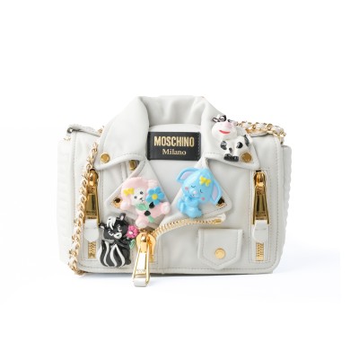 Small Animal Patches Biker Bag White