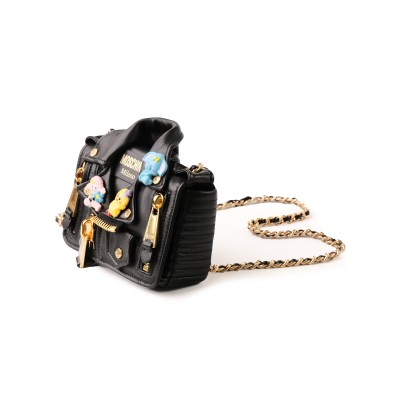 Mini Animal Patches Biker Bag Black