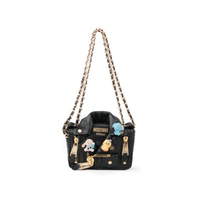 Mini Animal Patches Biker Bag Black