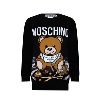 Jumper Knit Sartorial Teddy Bear Black