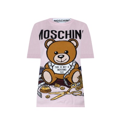 Tshirt Knit Sartorial Teddy Bear Pink