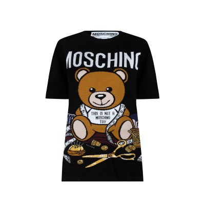 Tshirt Knit Sartorial Teddy Bear Black