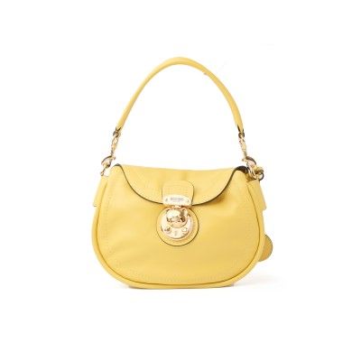 Teddy Lock Leather Medium Hobo Bag Yellow