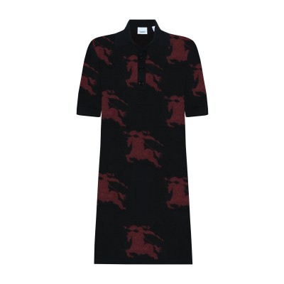 EKD Polo Shirt Dress Cotton Silk Black Bordeaux