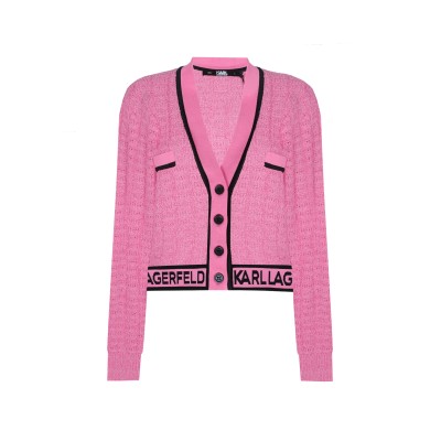 Cardigan Cropped Boucle Cabaret Pink