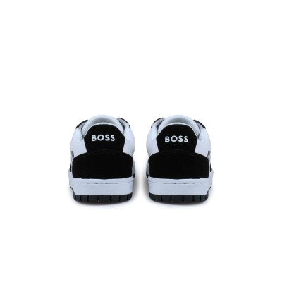 Kids Sneakers White Black Logo Black