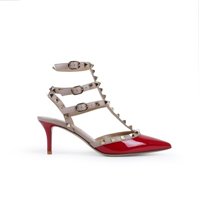 Rockstud Kitten 6cm Rosso Patent