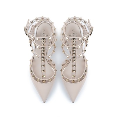 Rockstud Kitten Heels 6.5 cm PVC Rose cannelle Patent