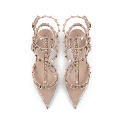 Rockstud Kitten Heels 6.5 cm PVC Rose Canelle