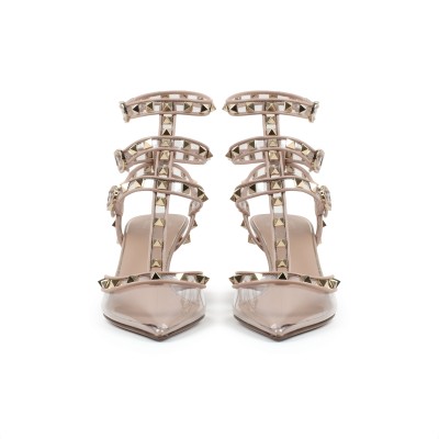 Rockstud Kitten Heels 6.5 cm PVC Rose Canelle