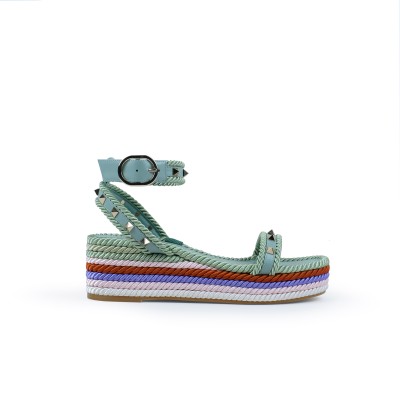 Rockstud Flatform Sandal 4.5cm Morning Dew Multicolor