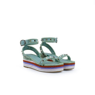 Rockstud Flatform Sandal 4.5cm Morning Dew Multicolor