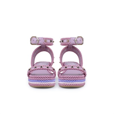 Rockstud Flatform Sandal 4.5cm Misty Mauve Multicolor