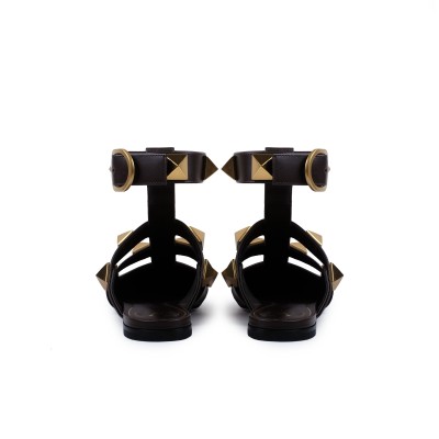 Roman Stud Caged Flat Mules Fondant