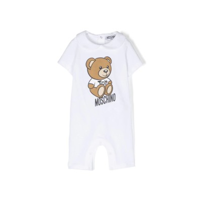 Baby Onesie Teddy Bear Logo White