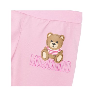 Baby 1Set Hoodie Zipper White And Pants Pink Teddy Bear Logo