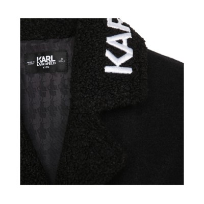 Kids Coat Black With Logo White