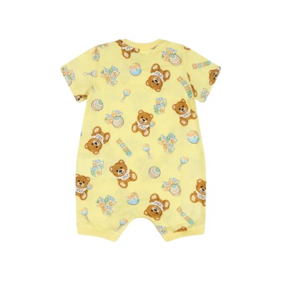 Baby Onesie All Over Teddy Toy Yellow