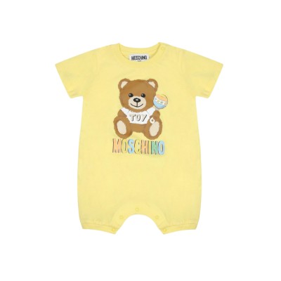 Baby Onesie All Over Teddy Toy Yellow