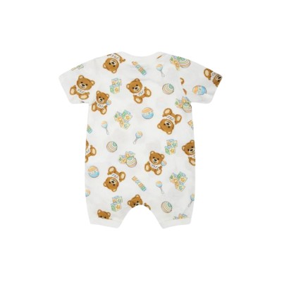 Baby Onesie All Over Teddy Toy White