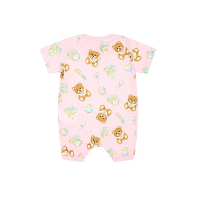 Baby Onesie All Over Teddy Toy Pink