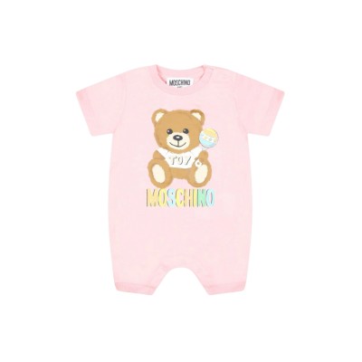 Baby Onesie All Over Teddy Toy Pink