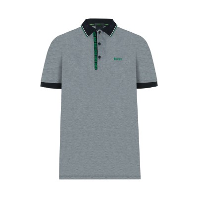 Polo Paule 4401 Grey With Logo Stripe Green