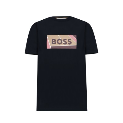 Tshirt Tessler 186 Black With Tennis Inspired Multicolor Logo