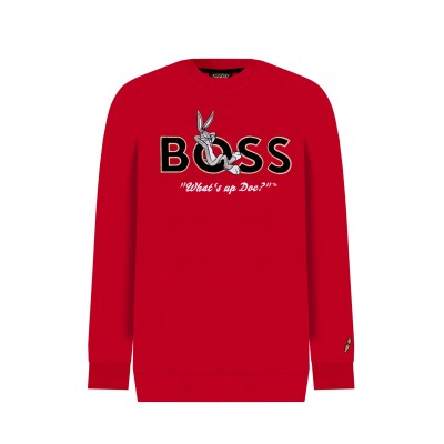 X Looney Tunes Sweatshirt 623 LNY Edition in Red With Black Logo