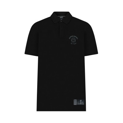 Polo Passer NFL 001 Black With Metalic Print Logo